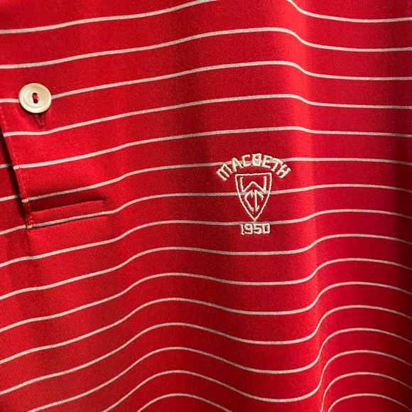 Vintage Peter Millar Macbeth red striped short sleeve polo shirt. Size Medium - Picture 2 of 5